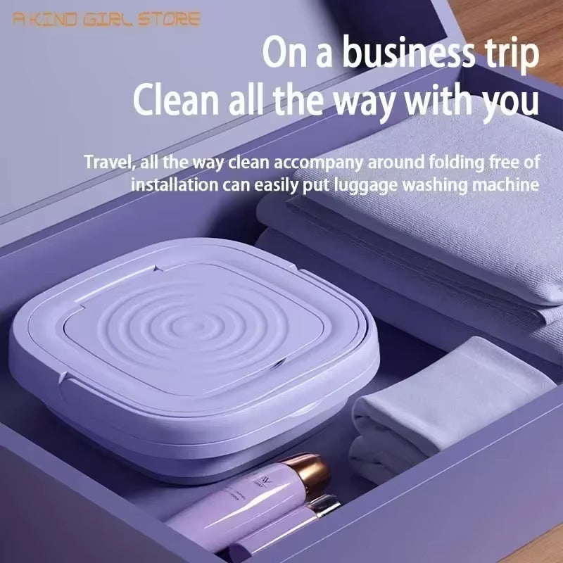 220V 8L Big Capacity Portable Foldable Washing Machine with Spin Dryer Automatic Mini Underwear Sock 220V Washing Machine #20