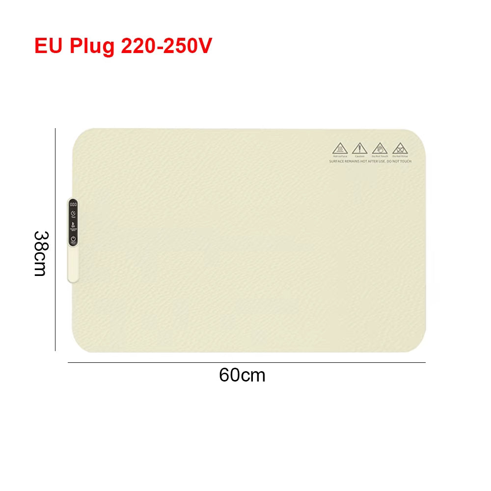 Electric Heating Plate Food Warmer Mat Silicone Dining Table Fast Warming Food Coffee Heater Tray Foldable Food Warming Plate