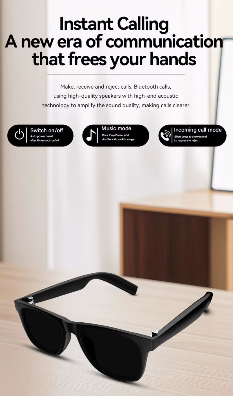 New 8K AI Smart Glasses Multifunctional Camera Bluetooth Call Voice Assistant Music Player Translate Photochromic HD Glasses