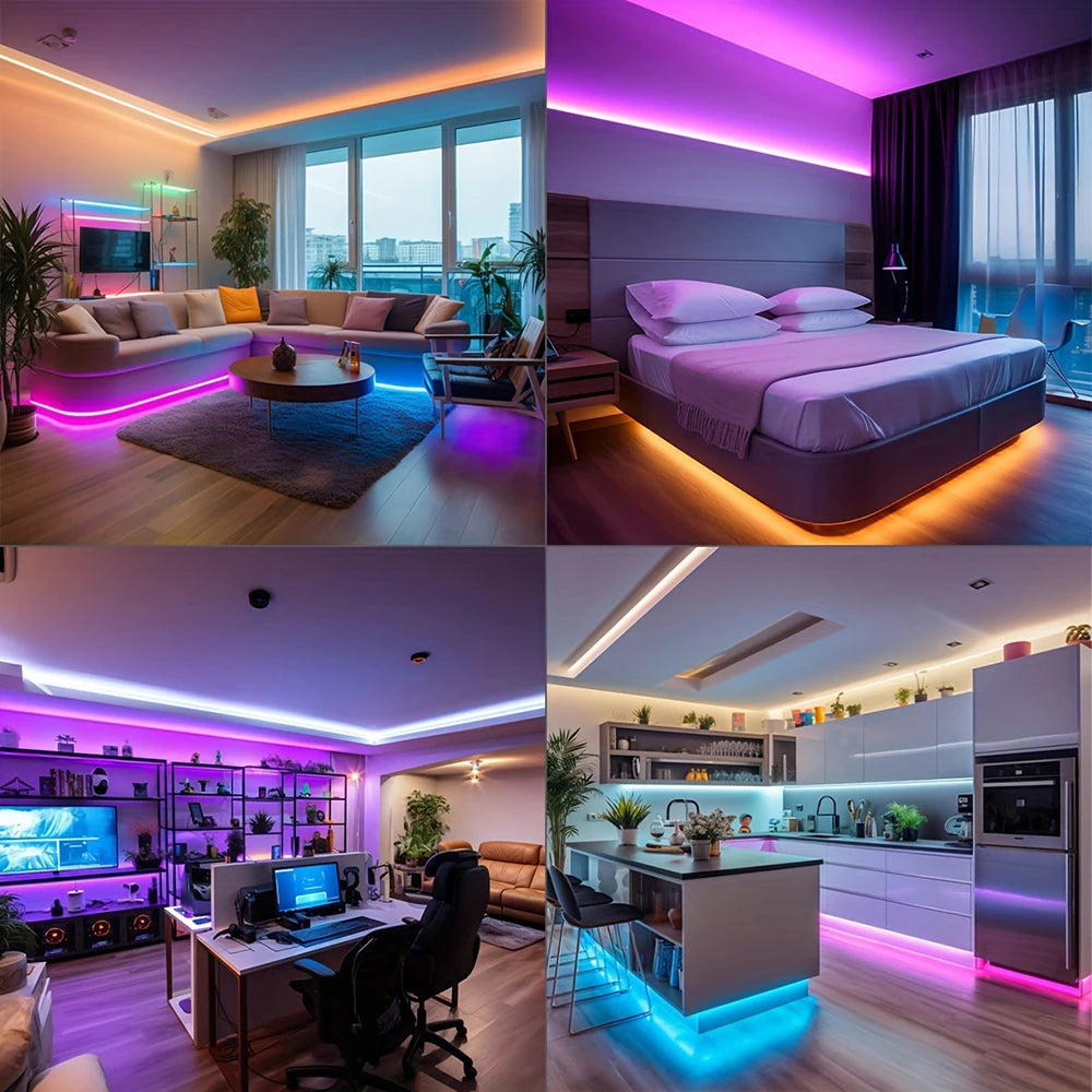 Led Lights for Room Music Sync RGB Led Strip Lights 10M 20M 30M Flexible Ribbon for Room Bedroom Decor TV Backlights